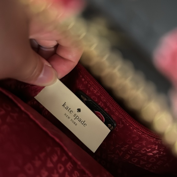 Kate Spade Mini Backpack Red Maroon and Black Roses - Picture 9 of 9